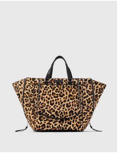 Sac cabas cuir LE 1440 LEOPARD matelassage chevrons femme