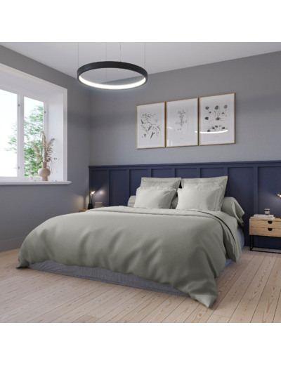 Housse de couette Harmonie Satin de coton coloris Gris