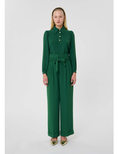 Pantalon Pia-Vert en Polyester