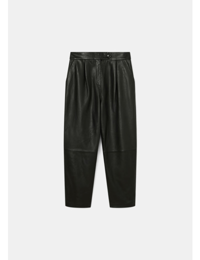 Pantalon Paaso-Noir en Cuir De Veau