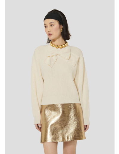 Pull Phoebe-Ecru en Laine Mercerisée