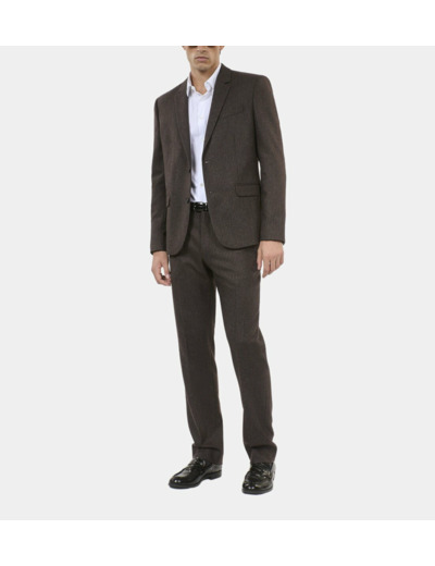 Veste De Costume À Rayures Marron