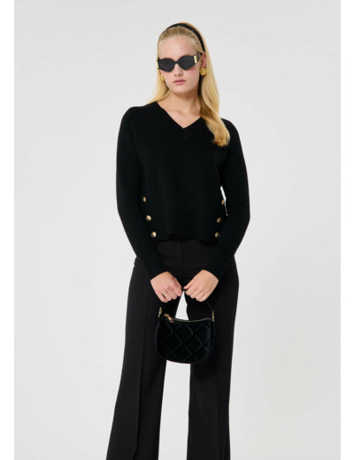 Pull Promesse-Noir en Polyester