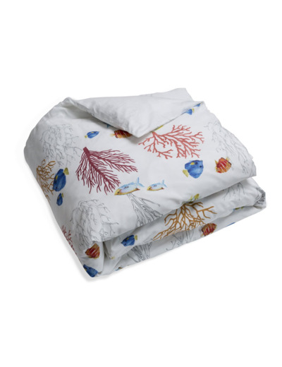 Housse couette Corail| Linge de lit percale | Tradition des Vosges