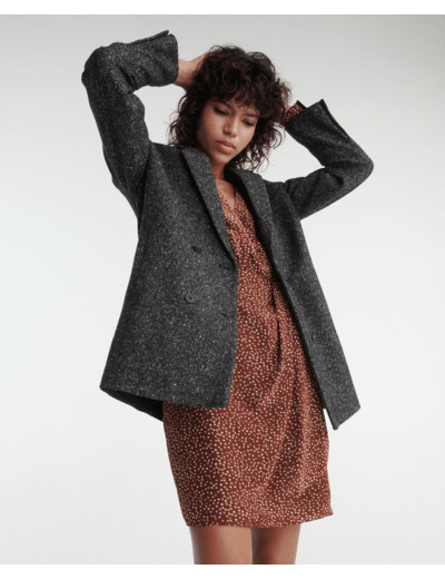 Veste Manche Longue Oversize Double Boutonnage