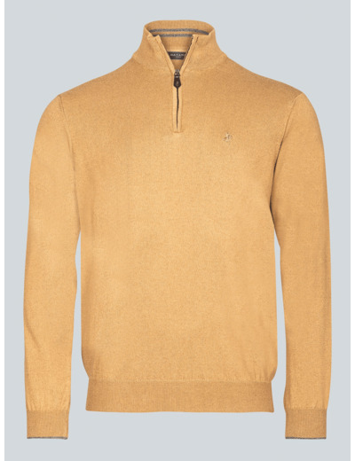 Pull Col Zippé Marine