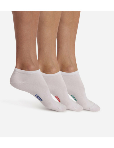Lot de 3 paires de socquettes blanches en coton Homme