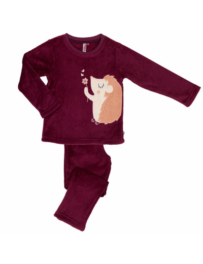 Pyjama fille HERISSON bordeaux