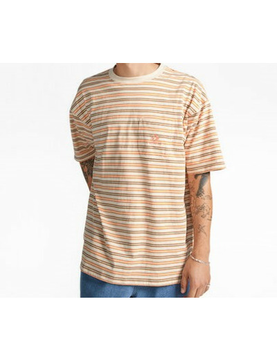 Yarn Dye Striped Pocket Tee Ivory