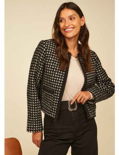 Veste en tweed bi colore