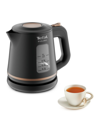 Bouilloire électrique INCLUDEO 1 L, Utilisation facile pratique, Poignée ergonomique