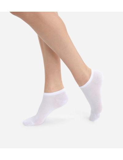 Lot de 2 socquettes invisibles blanches Light Coton Femme