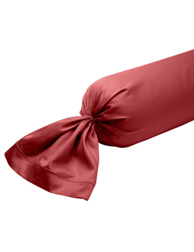 Taie de traversin Partition Satin de coton Coloris Rouge