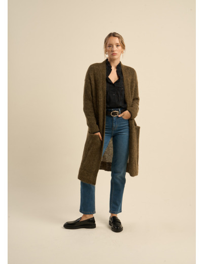 Gilet mi-long ouvert