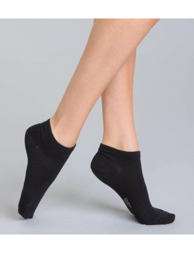 Lot de 2 socquettes courtes noires en coton Femme