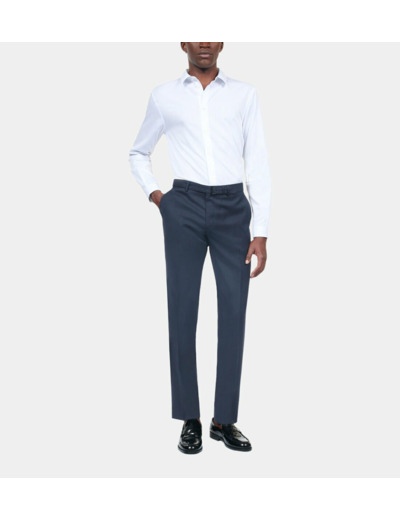 Pantalon De Costume En Laine Bleu Marine