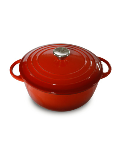 TRADITION Rouge Cocotte Ronde FONTE 24cm