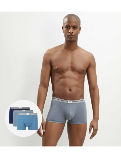 Lot de 3 boxers gris acier noir coton stretch résistant Ultra Resist
