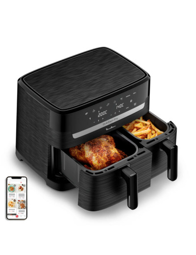 Easy Fry Dual 7 programmes Air Fryer, 8.3 L Deux tiroirs Noir