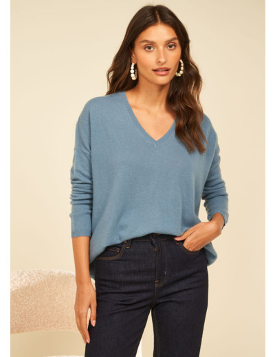 Pull en 100% cachemire à Col V