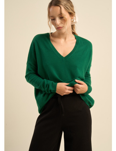 Pull en 100% cachemire à Col V