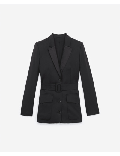 Veste Ceinture Bi Matiere