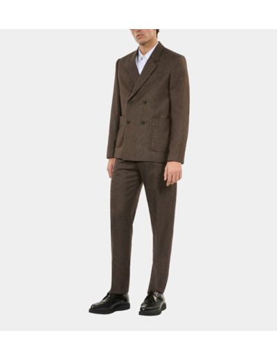 Veste De Costume Marron En Laine