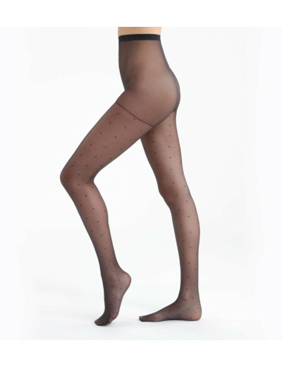 Collant effet plumetis noir 15D Madame so Chic