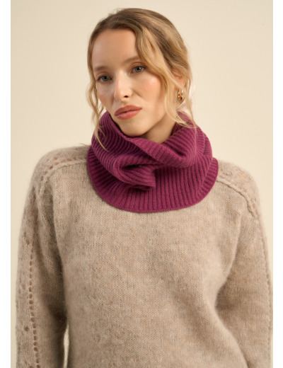 Tour de cou à cotes en cachemire