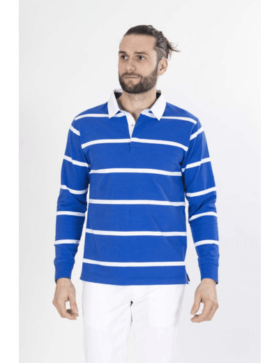 Polo Manches Longues Rayé Bleu Foncé