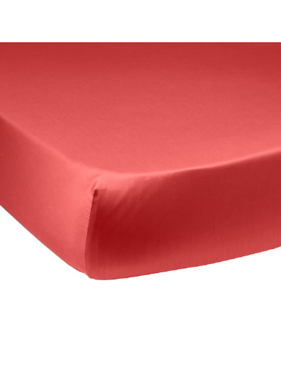 Drap housse Harmonie Satin de coton coloris Pastèque