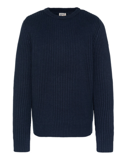 Pull col rond maille côtelé