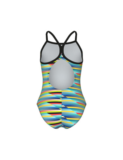 Maillot de bain arena Performance Racing Stripe Light Drop Back pour filles