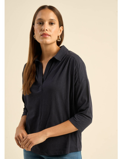 Tee-shirt large avec col polo