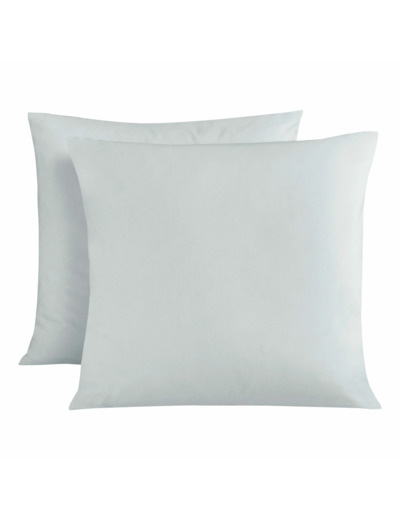 Lot de 2 taies d'oreiller - Coton BIO - Vert d'eau