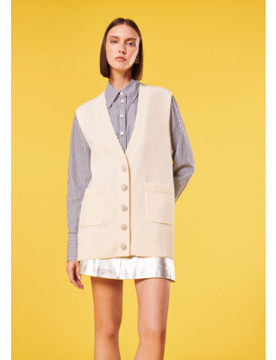 Gilet Ginny-Ecru en Laine
