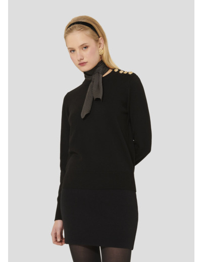 Pull Prunette-Noir en Polyester