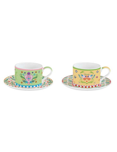 SPRING FOLK Coffret 2 tasses à thé 24cl