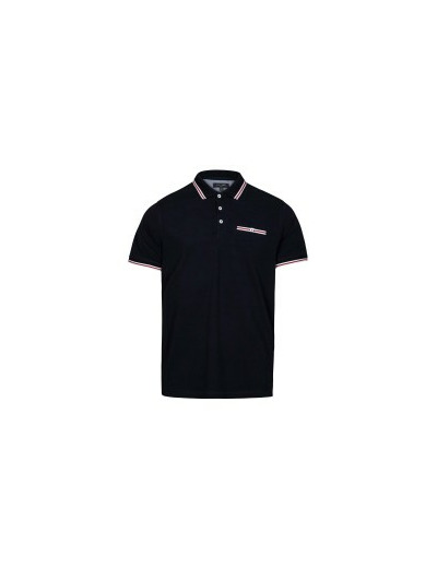 Polo Vert À Liserés Marine Et Blanc