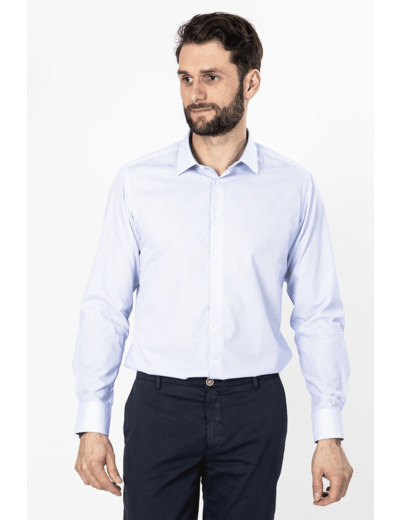 Chemise À Petits Motifs Bleus Bleu 2