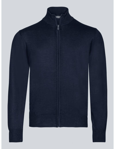 Gilet Zippé Noir En Laine Mérinos