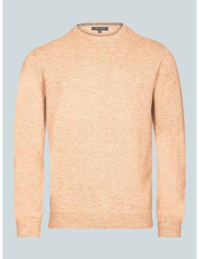 Pull Col Rond Gris	en Laine Mélangée