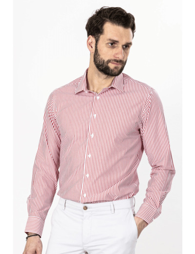 Chemise Rayée Rouge 6 Rouge