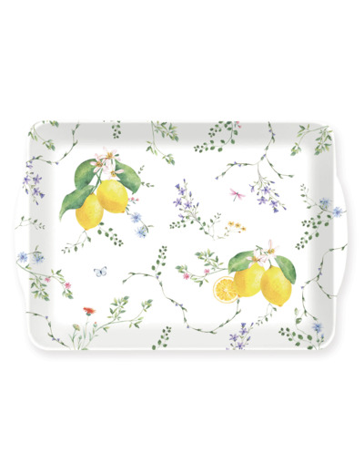 FLEURS ET CITRONS Plateau 33x22cm