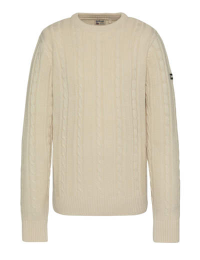 Pull col rond maille torsadée