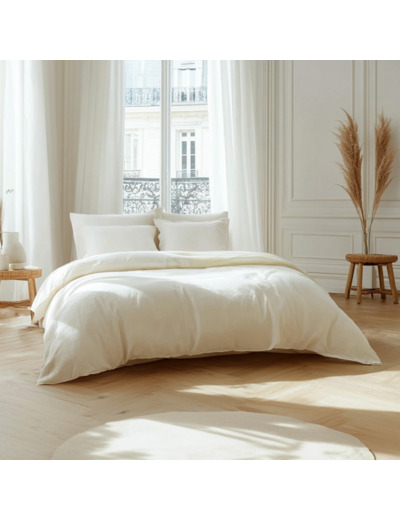 Pack housse de couette + Taie(s) d'oreiller - Coton thermorégulé - Ivoire