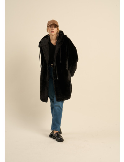 Parka bi-matière réversible