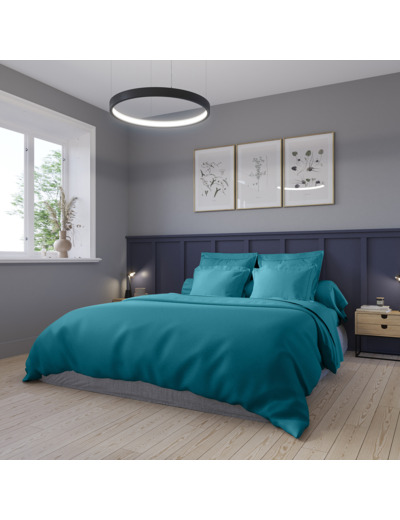 Housse de couette Partition Satin de coton Coloris Canard