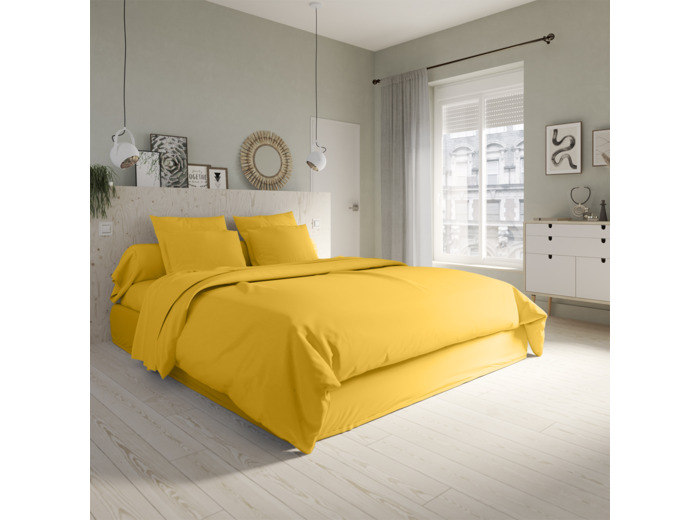 Housse de couette Studio Coton Jaune