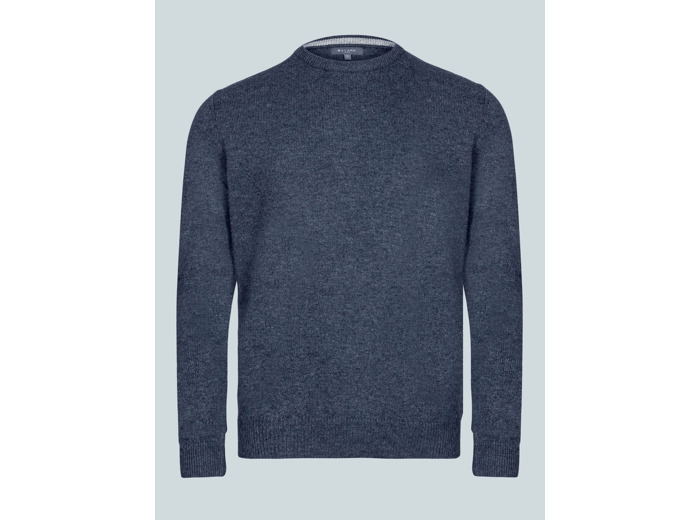 Pull Col Rond Gris	en Laine Mélangée